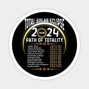 Path Of Totality North America Tour State Solar Eclipse 2024 Magnet